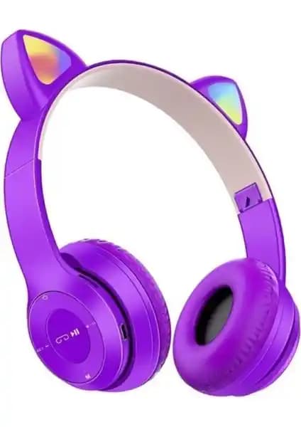 Koçak P47M Kedili Katlanabilir Kablosuz Bluetooth Kulaklık Çocuklar ve Gençler İçin