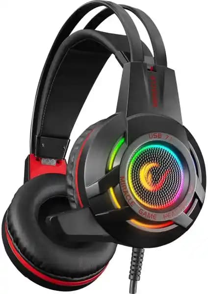 Rampage Miracle-X4 Siyah RGB LED Oyuncu Kulaklığı Yüksek Ses Kalitesi ve Konfor
