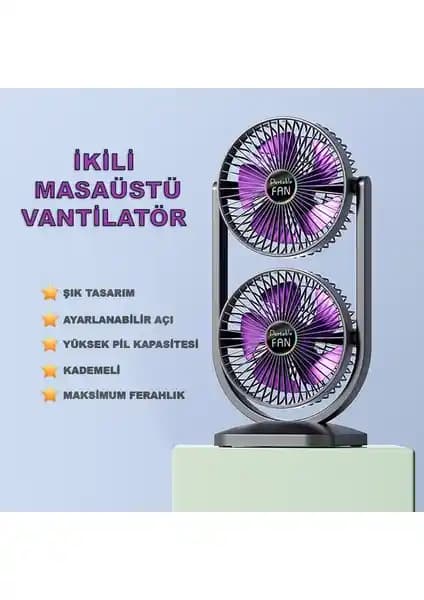 Robeve İkili Fan Vantilatör: Taşınabilir ve Yüksek Performanslı Masaüstü Serinletici Cihaz