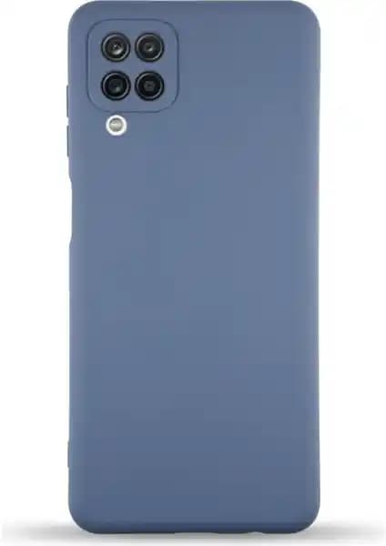 Samsung Galaxy A12 için Petrol Mavisi Kadife Kamera Korumalı Silikon Kılıf
