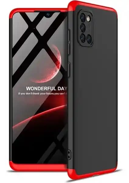 Samsung Galaxy A31 için 3 Parçalı Çift Katmanlı Koruma Kılıfı Güçlü ve Şık Tasarım