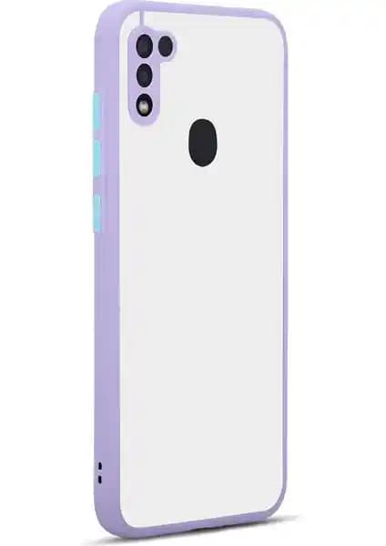 Samsung Galaxy M11 için Şık ve Dayanıklı Renkli Kenarlı Çift Katmanlı Kılıf