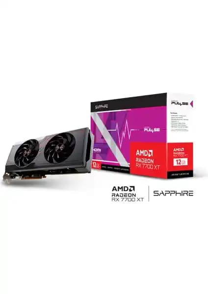Sapphire RX 7700 XT Pulse Gaming 12GB GDDR6 Ekran Kartı Yüksek Performans ve Güçlü Soğutma