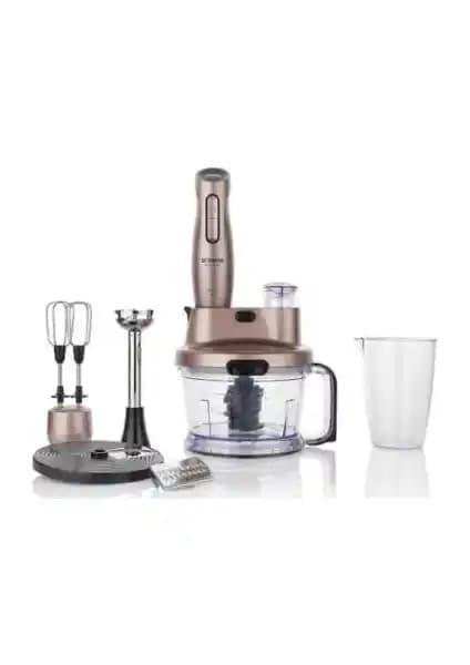 Schafer Meister Çok Fonksiyonlu 17 Parça Blender Seti Rose Gold Modern Mutfak Gereçleri