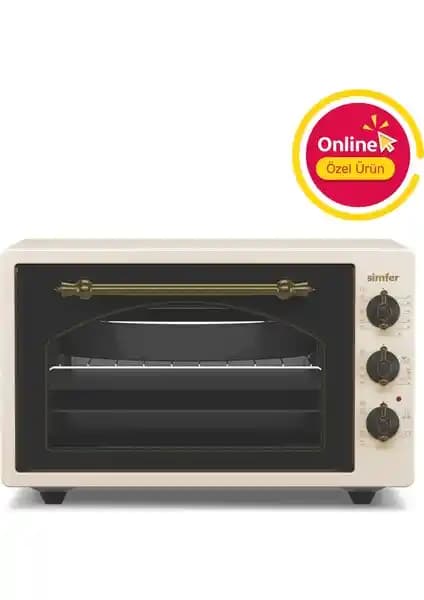 Simfer 4295 Retro Bej Turbo Fan Mini Fırın: Estetik ve Çok Fonksiyonlu Mutfak Çözümü
