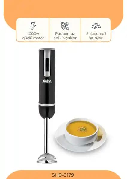 Sinbo El Blender SHB3179: Günlük Mutfak İşleri İçin Modern ve Çok Yönlü Çözüm