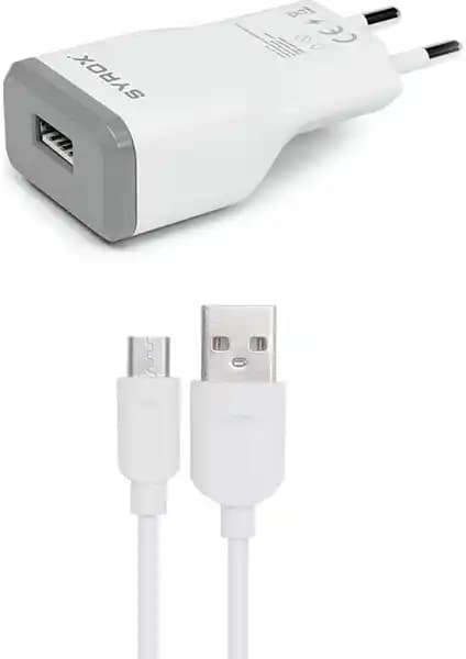 Syrox 2A Micro Usb Şarj Cihazı Güçlü ve Güvenilir Ev ve Seyahat Kullanımı İçin