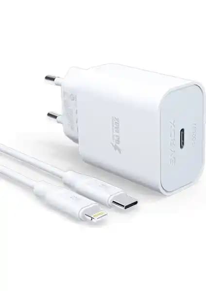 Syrox PD20L Hızlı Şarj Adaptörü ve Type-C Lightning Kablo Seti Modern Teknoloji Çözümü