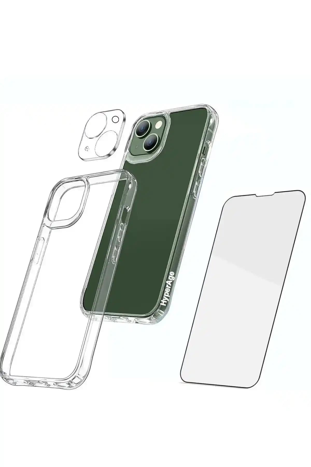 iPhone 13 için HyperAge şeffaf kılıf ve Powerfox kırılmaz ekran koruyucu karşılaştırması