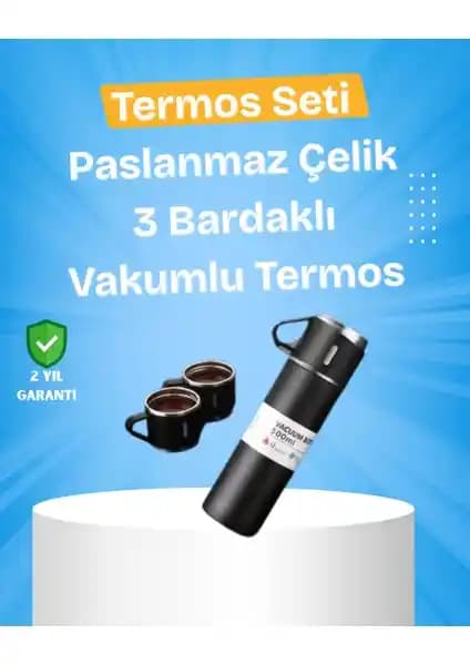 AyrStore Paslanmaz Çelik Termos Seti: Şık ve Fonksiyonel Tasarım ile Isı Koruma Özelliği