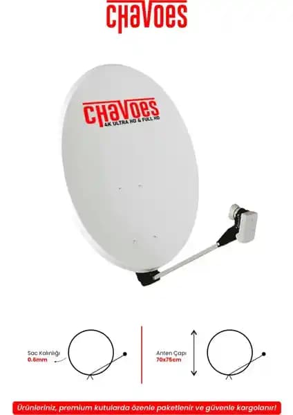 Chavoes 70CM Çanak Anten Seti Yüksek Görüntü Kalitesi ve Kolay Kurulum