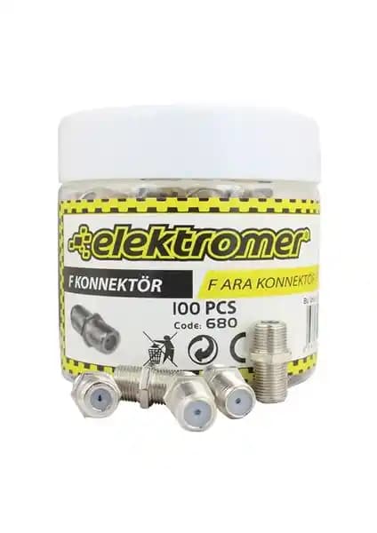 Elektromer RG6/U4 F Ara Konnektör 100 Lü Kutu Güvenilir Elektrik Bağlantı Çözümü