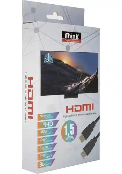 iThink 1,5 Metre 4K HDMI Kablo: Yüksek Kaliteli Ses ve Görüntü Aktarımı İçin Güvenilir Bağlantı