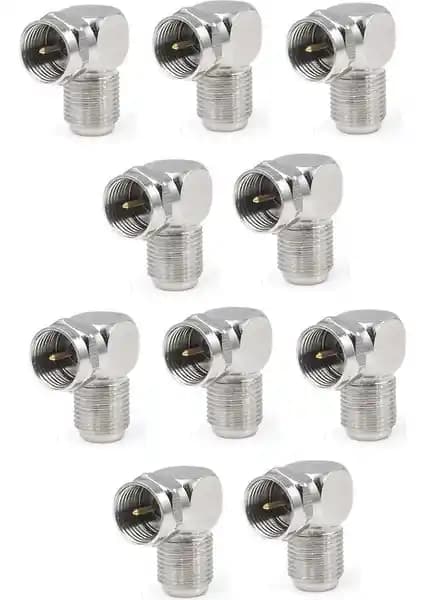 Ata Elektronik 10 Adet F Tip Vidalı Uydu Konnektörleri Gri Renkli ve Kolay Montajlı