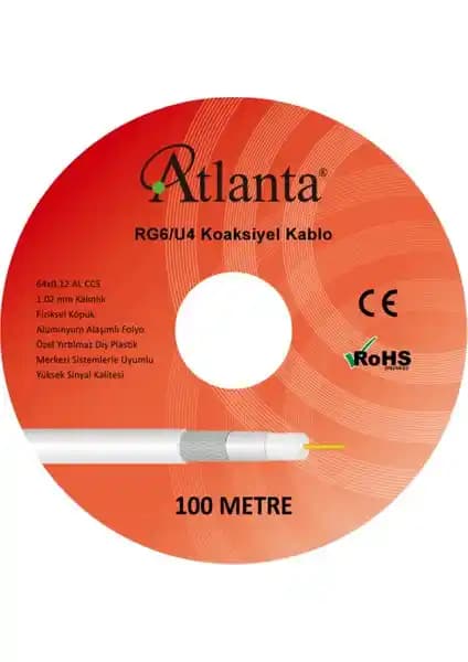 Atlanta RG6/U4 64 Tel CCS Anten Kablosu 100 Metre Uzunlukta Yüksek Performanslı Çözüm