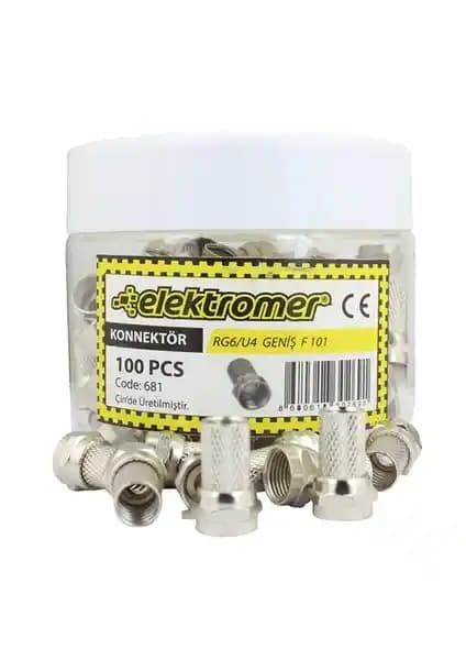 Elektromer RG6/U4 F Konnektör 100 Lü Kutu ile Güvenilir Bağlantı Çözümü