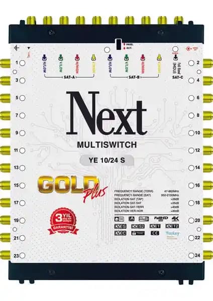 Next 10/24 Sonlu Gold Plus Multiswitch ile Yüksek Kalite Uydu ve Televizyon Bağlantısı