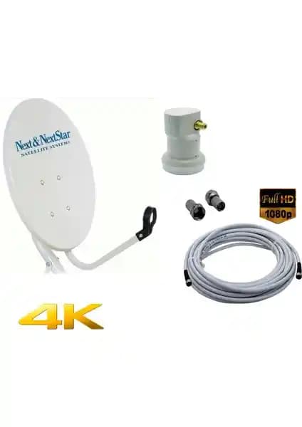 Next Çanak Anten Seti 70 cm Ofset HD Tekli LNB ve 10 Metre Kablo ile Uygun Fiyatlı Uydu Çözümü
