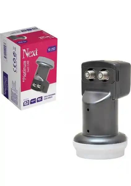 Next LNB İkili (Twin) Platinum 0.1dB 3D 4K Uydu Alıcı Ünitesi Yüksek Performans