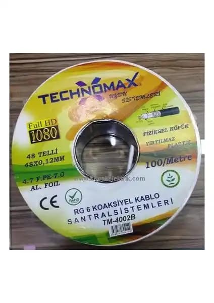 Technomax RG6 Uydu Anten Kablosu 25 Metre Esnek ve Yüksek Performanslı Çözüm