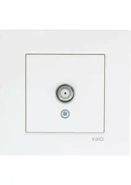 Viko Karre Uydu Prizi F Konnektörlü Sonlu Beyaz Güçlü ve Güvenilir Bağlantı Çözümü