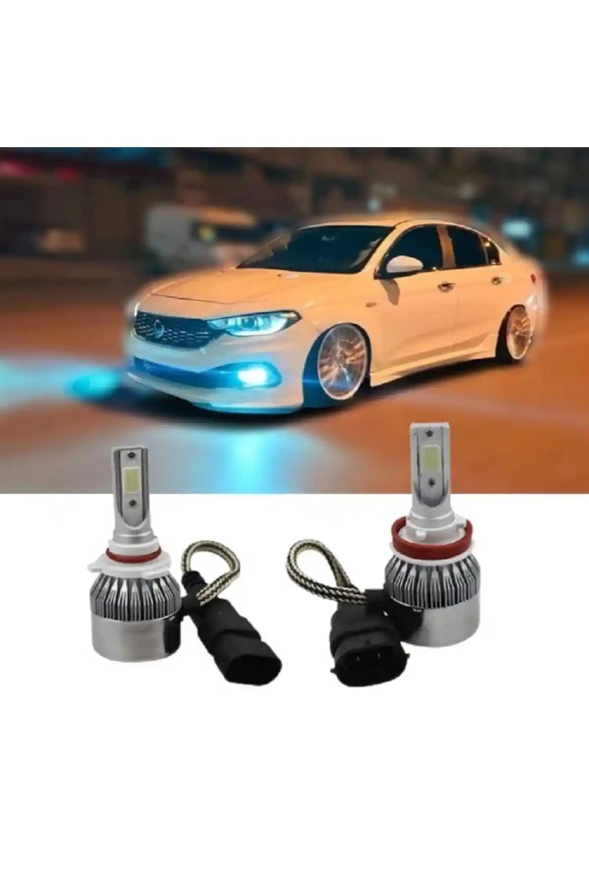 Fiat Egea için Buz Mavisi LED Ksenon Sis Farı Ampulü H11 - Yüksek Performanslı Aydınlatma