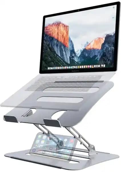Jön Metal Katlanabilir Telefon Tutuculu Notebook Laptop Standı ile Ergonomik ve Fonksiyonel Çalışma