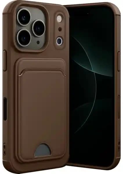 Wowacs Apple iPhone 17 Pro Uyumlu Arka Kamera Korumalı Kartlıklı Silikon Kılıf Kapak