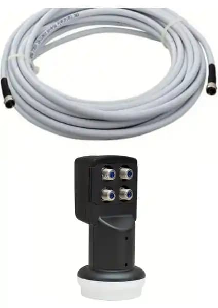 Usin 10 Metre Uydu Kablosu ve Dörtlü Çıkış Çanak LNB ile yüksek kaliteli görüntü deneyimi