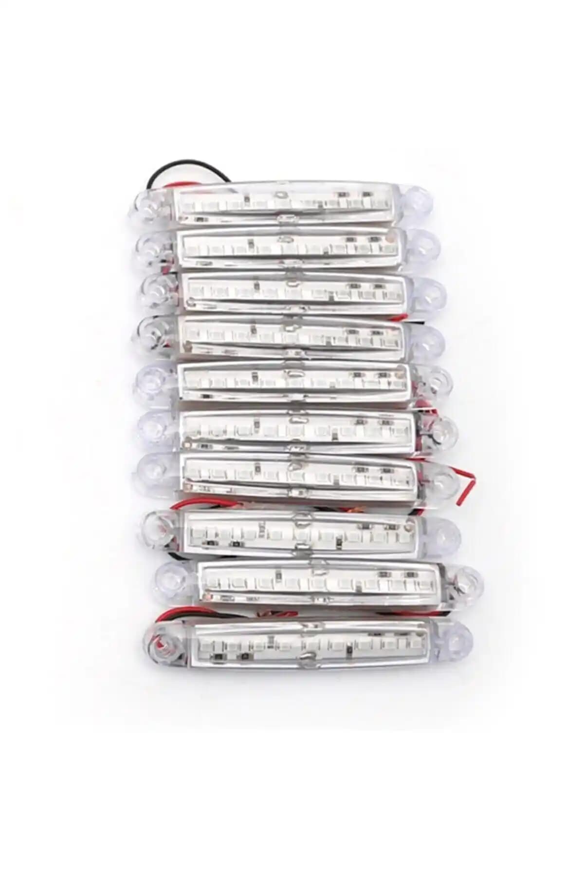 Ahmet Otomotiv 10 Adet Beyaz 9 LED Parmak Lamba 12V-24V Araç Aydınlatma Çözümü
