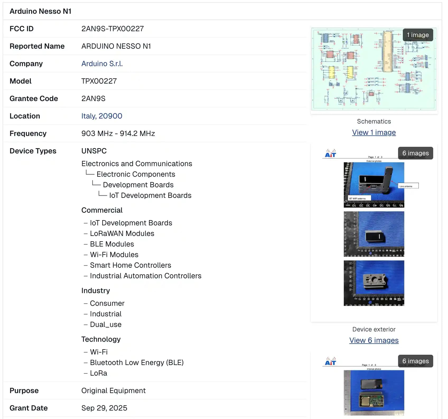 Arduino Nesso N1: ESP32 C6 Tabanlı Gelişmiş Prototipleme Cihazının FCC Dosyası ve Teknik Detayları