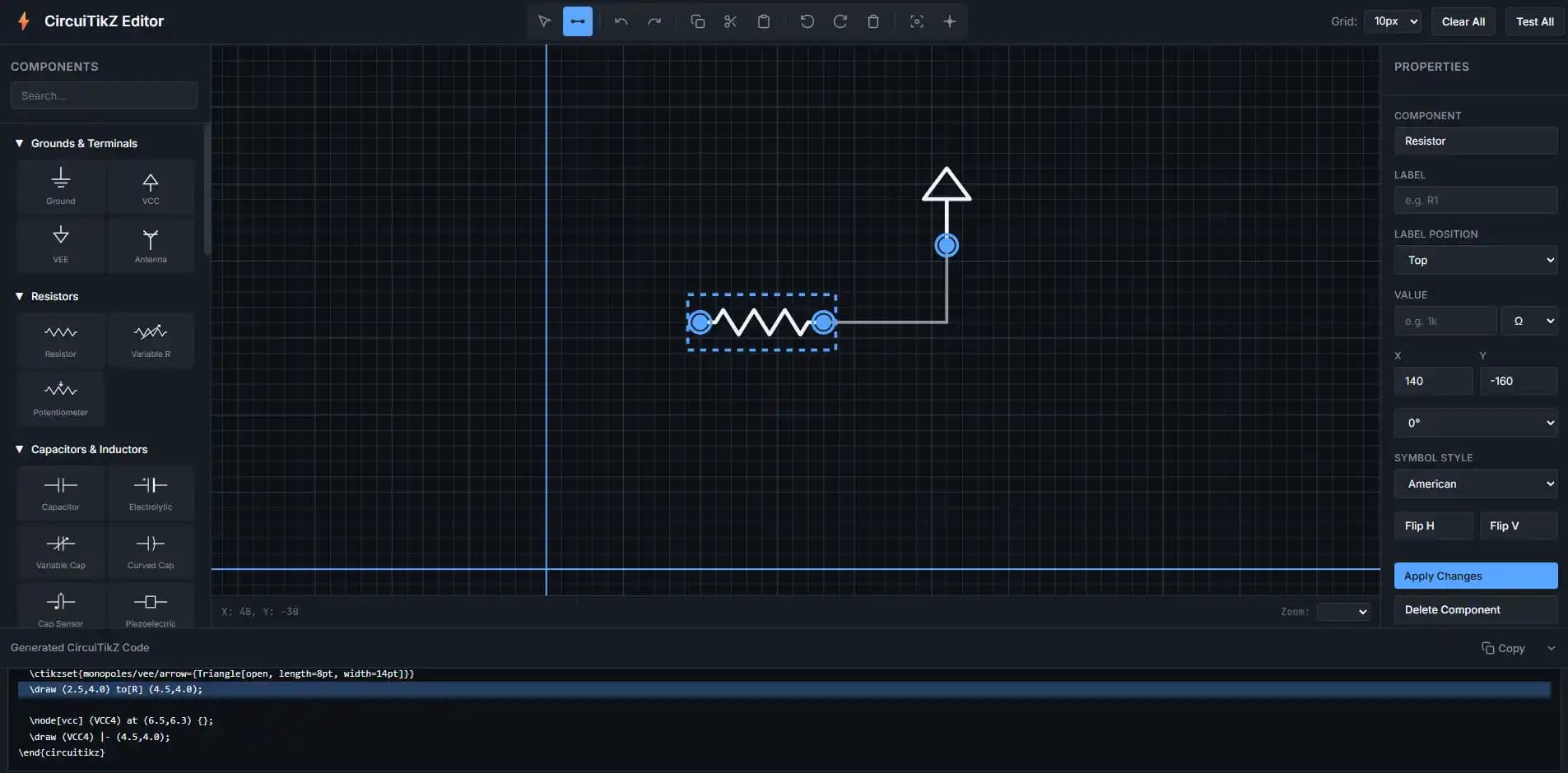 CircuiTikZ Görsel Editörü ile LaTeX Devre Şeması Oluşturma ve Kod Üretimi