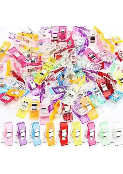 Ozan Tuhafiye Küçük Boy Dikiş Nakış Kumaş Sıkıştırma Mandalı 10 Adet Set