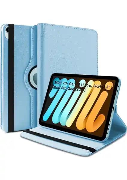 Apple iPad Mini 7 A17 Pro Uyumlu Dönebilen PU Deri Standlı Kılıfı İncelemesi