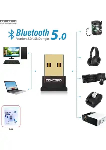 Concord B-11 Bluetooth 5.0 Dongle: Hızlı ve Güvenilir Kablosuz Bağlantı Çözümü
