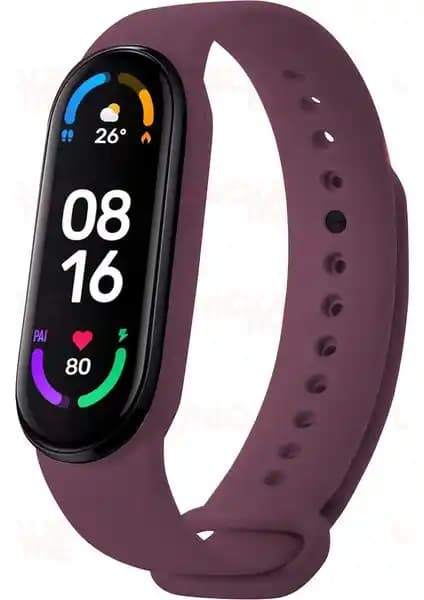 Hoffice Xiaomi Mi Band 5 ve Mi Band 6 Uyumlu Renkli Silikon Kayış - Dayanıklı ve Şık Tasarım