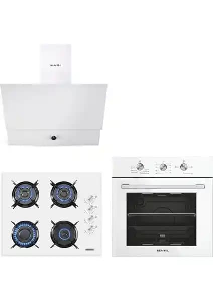 Kumtel Dizayn Beyaz Cam Ankastre Set: Modern ve Şık Mutfaklar İçin Ideal Çözüm