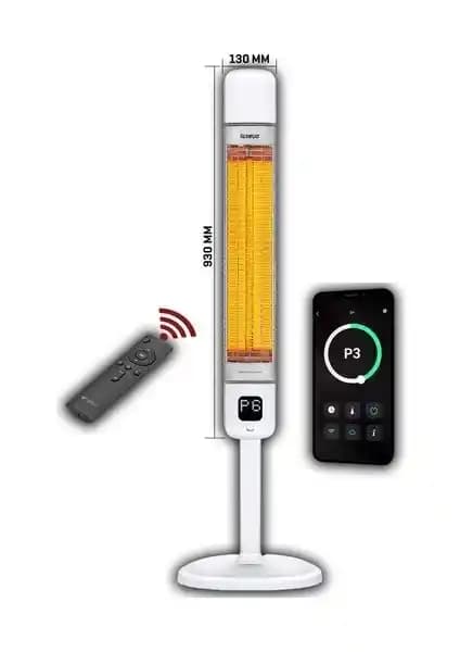 Luxeva Smart-FR Akıllı Karbon Infrared Ayaklı Isıtıcı: Enerji Verimli ve Çok Yönlü Dış Mekan Isıtma Çözümü