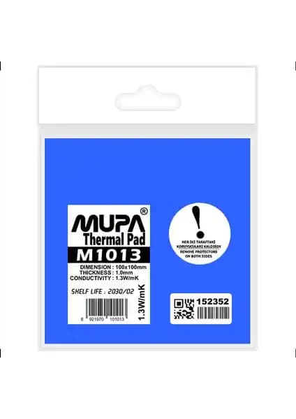 Mupa Termal Ped 1.0mm 1.3 W/mK 100x100mm Elektronik Soğutma ve Termal Yönetim Çözümü