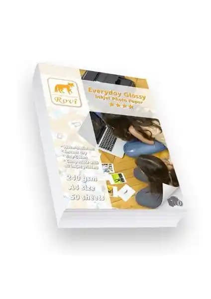 Rovi Everyday Parlak Fotoğraf Kağıdı 230gsm A4 50 Yapraklık Paketle Yüksek Kalite