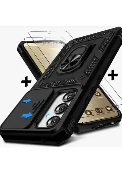 Samsung Galaxy S25 FE için dayanıklı ve şık koruma seti - Kılıf ve ekran koruyucu