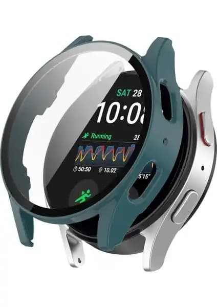 Samsung Galaxy Watch 7 44MM için Tam Koruma ve Estetik Sağlayan Fibaks Kasa ve Ekran Koruyucu