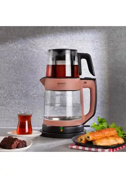 Schafer Optimal Elektrikli Cam Çay Makinesi Rosegold Tasarımı ve Teknik Özellikleri