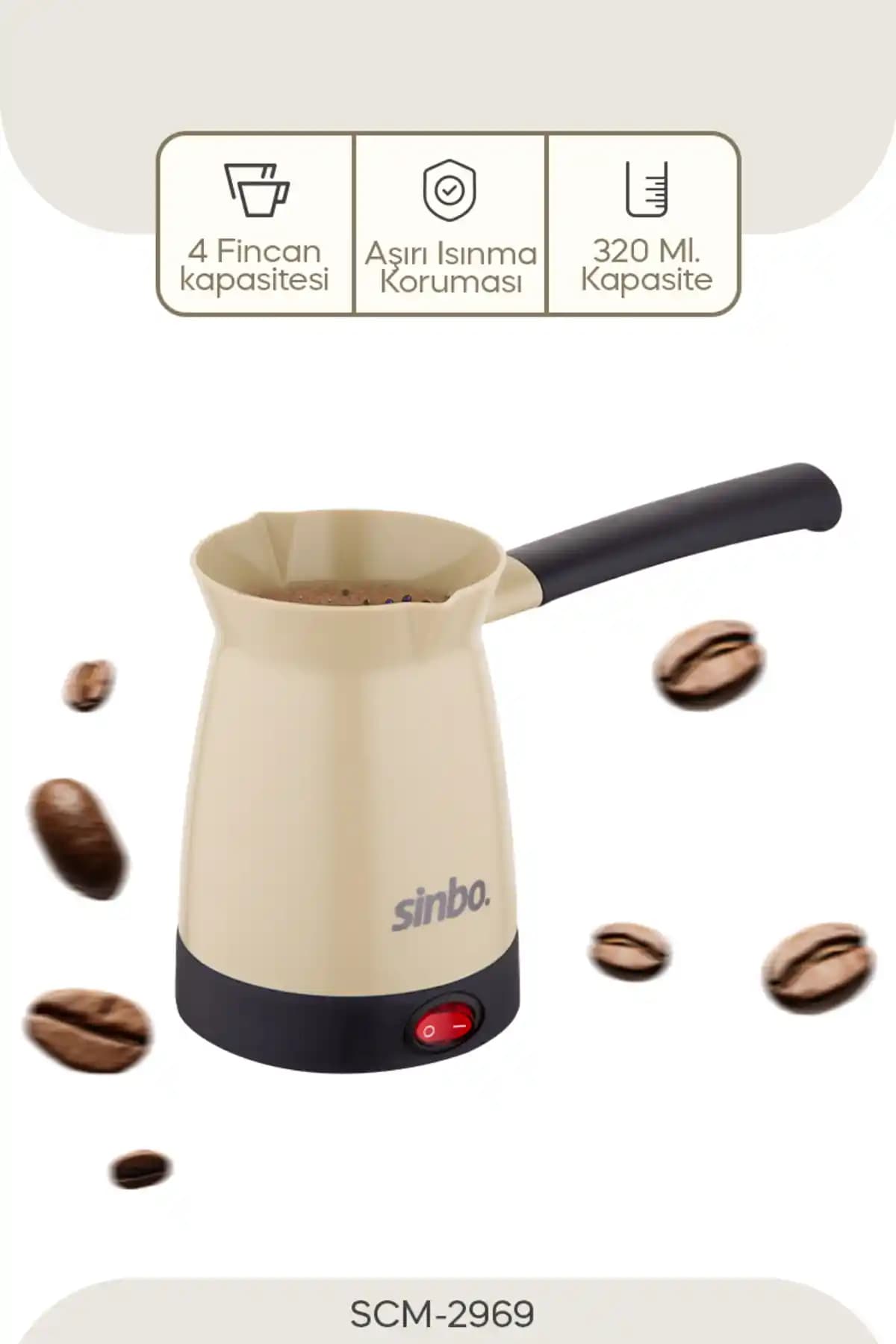 Sinbo SCM-2969 Elektrikli Cezve: Modern Tasarım ve Yüksek Performanslı Kahve Makinesi