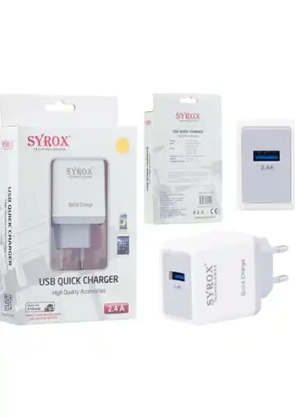 Syrox 2.4A Şarj Başlığı: Hızlı ve Güvenilir Ev Kullanımı İçin Uygun Adaptör