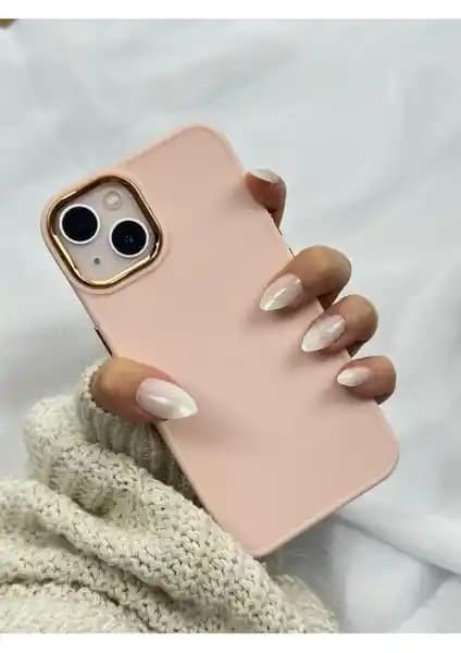 Vip Case iPhone 15 Plus Parlak Metal Detaylı Pastel Silikon Lansman Ruby Kılıfı
