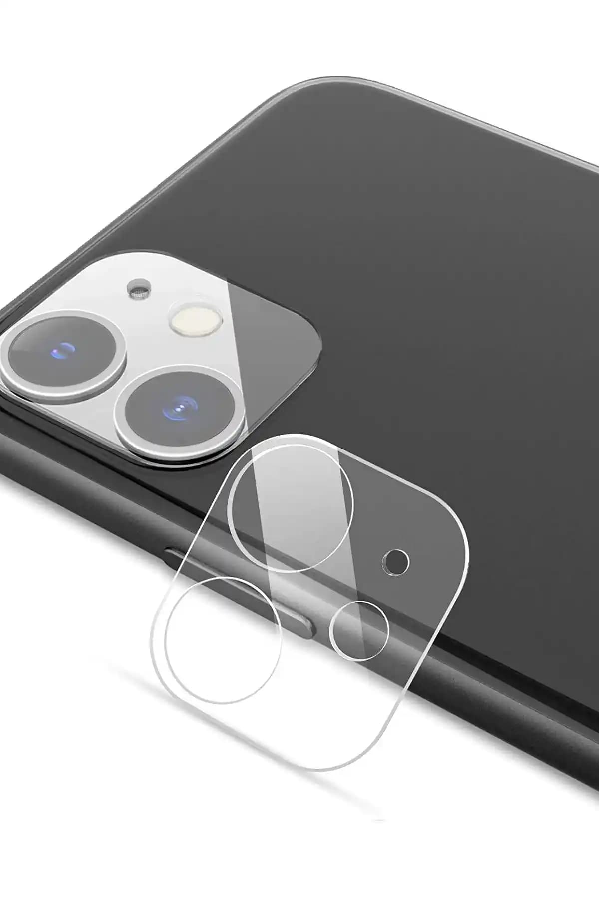 Apple iPhone 11 için yüksek koruma ve net görüntü sağlayan temperli kamera lens koruyucu