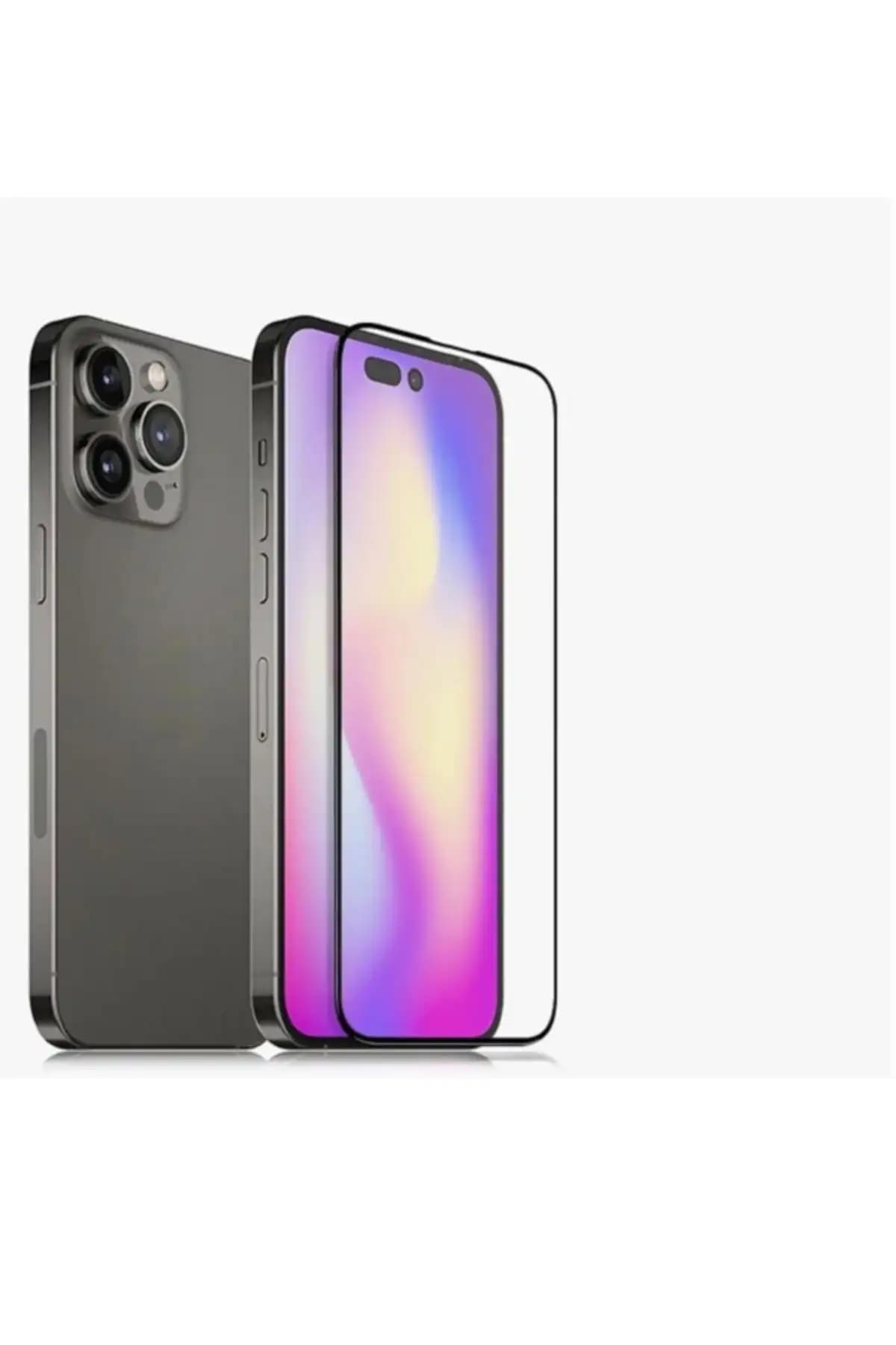 Fibaks iPhone 14 Pro Uyumlu Tam Kapatan 5D Cam Ekran Koruyucu Güçlü ve Güvenilir Koruma