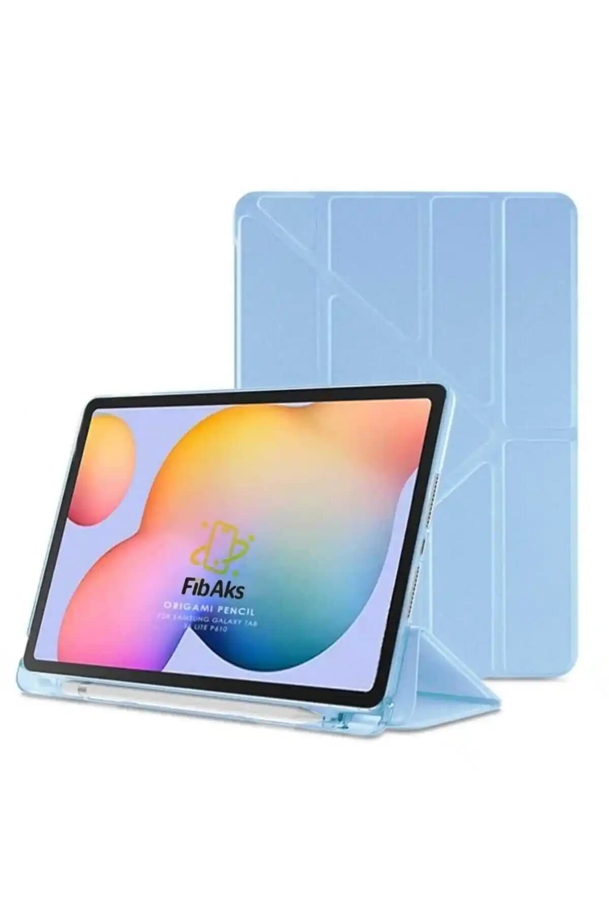 Fibaks Samsung Galaxy Tab S6 Lite 2024 için Kalem Bölmeli Standlı Silikon Kılıfı