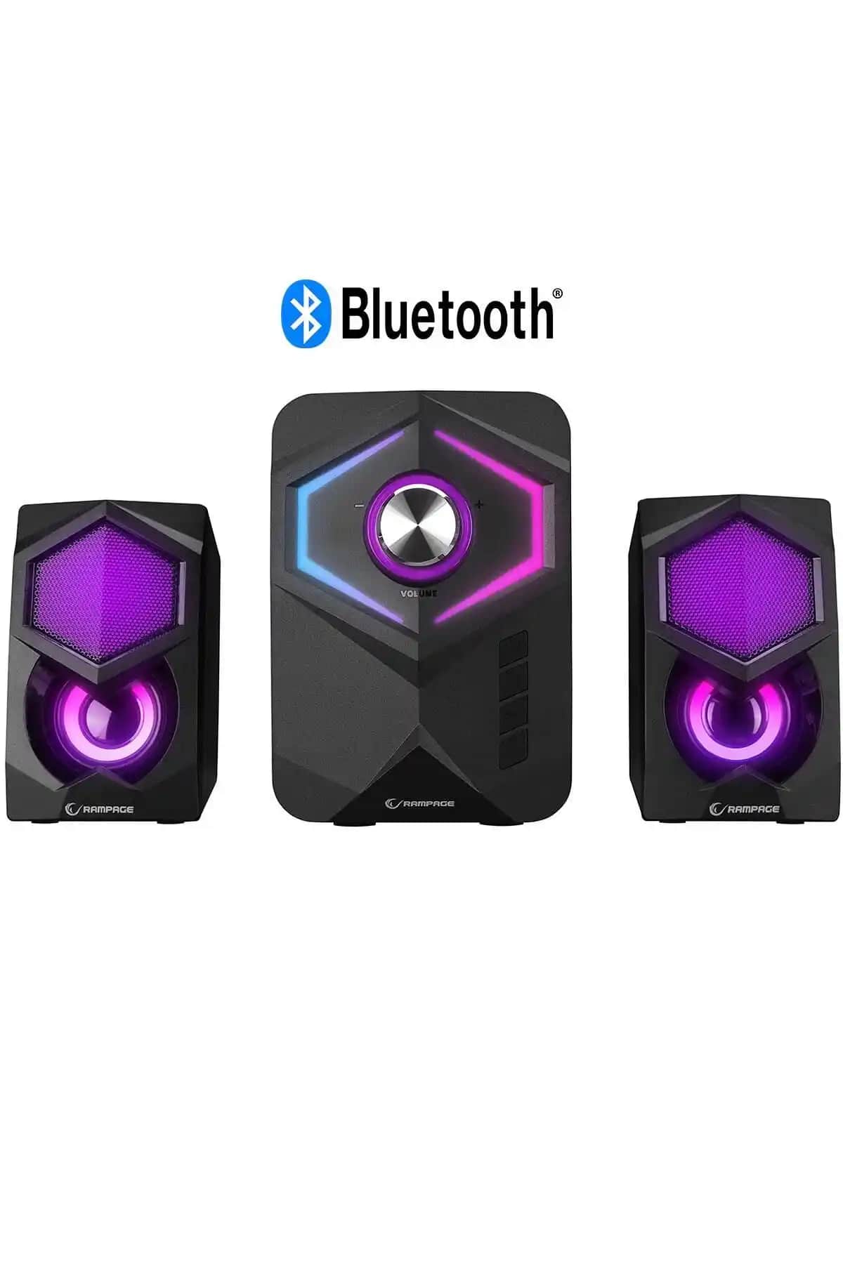 Rampage RMS-175BT 2+1 Rainbow Oyun ve Multimedya Ses Sistemi Güçlü Ses ve Estetik Sunar
